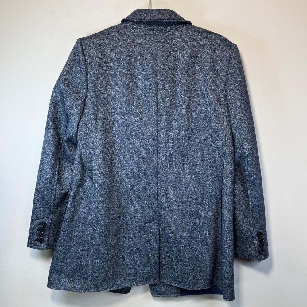 EXCELLENT Banana Republic Wool Blend Blazer Women 12P Blue Marled Jacket Classic - Picture 2 of 9
